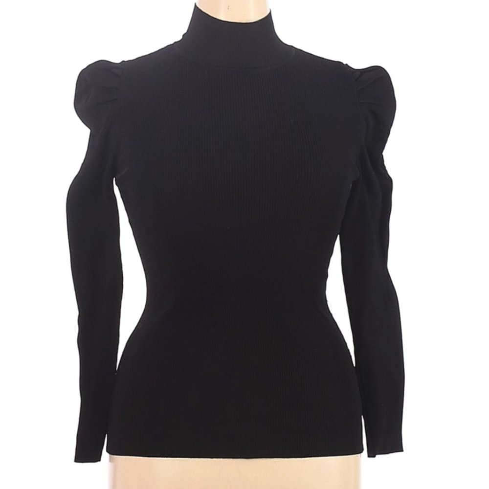 I.N.C. Black Puff Sleeve Turtleneck Sweater XL